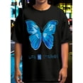 thumbnail image 5 of Life Is Strange Blue Butterfly Oversize T-Shirt, 180g Pure Cotton Loose Fit Graphic Tee for Back to School Style Pure Cotton T-Shirt S-XXXL Six Sizes Available, 5 of 7