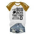 thumbnail image 5 of Womens Casual Fashion Printed Crew Neck Short Sleeve Pullover T Shirt, 5 of 5