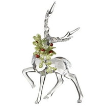 Ganz Kissing Krystals Christmas Acrylic 6" Mistletoe Reindeer Figurine