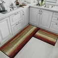 thumbnail image 2 of Vintage Stripes Home Kitchen Rugs and Mats Non Skid Washable Set of 2, Red Brown Green Kitchen Mats for Floor, Geometric Lines Kitchen Runner Rug, Abstract Kitchen Decor, 2 of 6