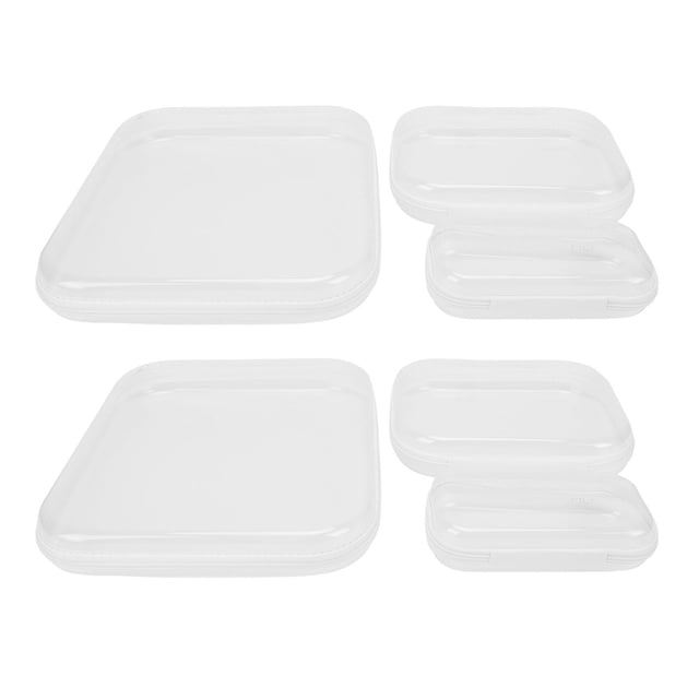 Juego De 6 Estuches Transparentes Con Cremallera De Carcasa Dura, 3 Tamaños, Bolsas Organizadoras De Almacenamiento De Viaje Transparentes A Prueba De Agua Con Cremalleras De
