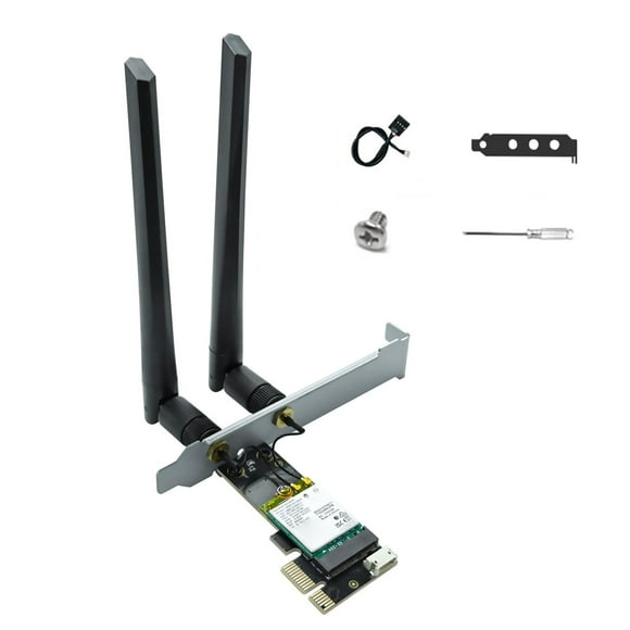 Powerful Gaming WiFi 6E Card 5374Mbps Speed, Tri-Band, High Gain Antenna, Windows 10/11 Support