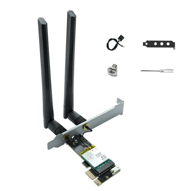 Powerful Gaming WiFi 6E Card 5374Mbps Speed, Tri-Band, High Gain Antenna, Windows 10/11 Support