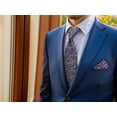 thumbnail image 3 of Floral Mens Tie and Pocket Square Set Blue White Red for Party Prom Wedding Medium 57.5", 3 of 7