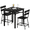 Black, variant on baxluxe 3-Piece Kitchen Counter Height Breakfast Nook Table with 2 Bar Stools Storage Rack, Wood Tabletop Metal Frame Small Space Dining Furniture