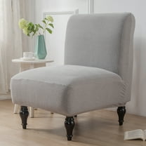 SEase Armless Accent Chair Cover, Stretch Chair Slipcover Soft Slipper Chair Covers Furniture Protector Covers for Living Dining Room Light Gray