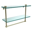 thumbnail image 2 of 16 Inch Two Tiered Glass Shelf with Integrated Towel Bar, 2 of 2