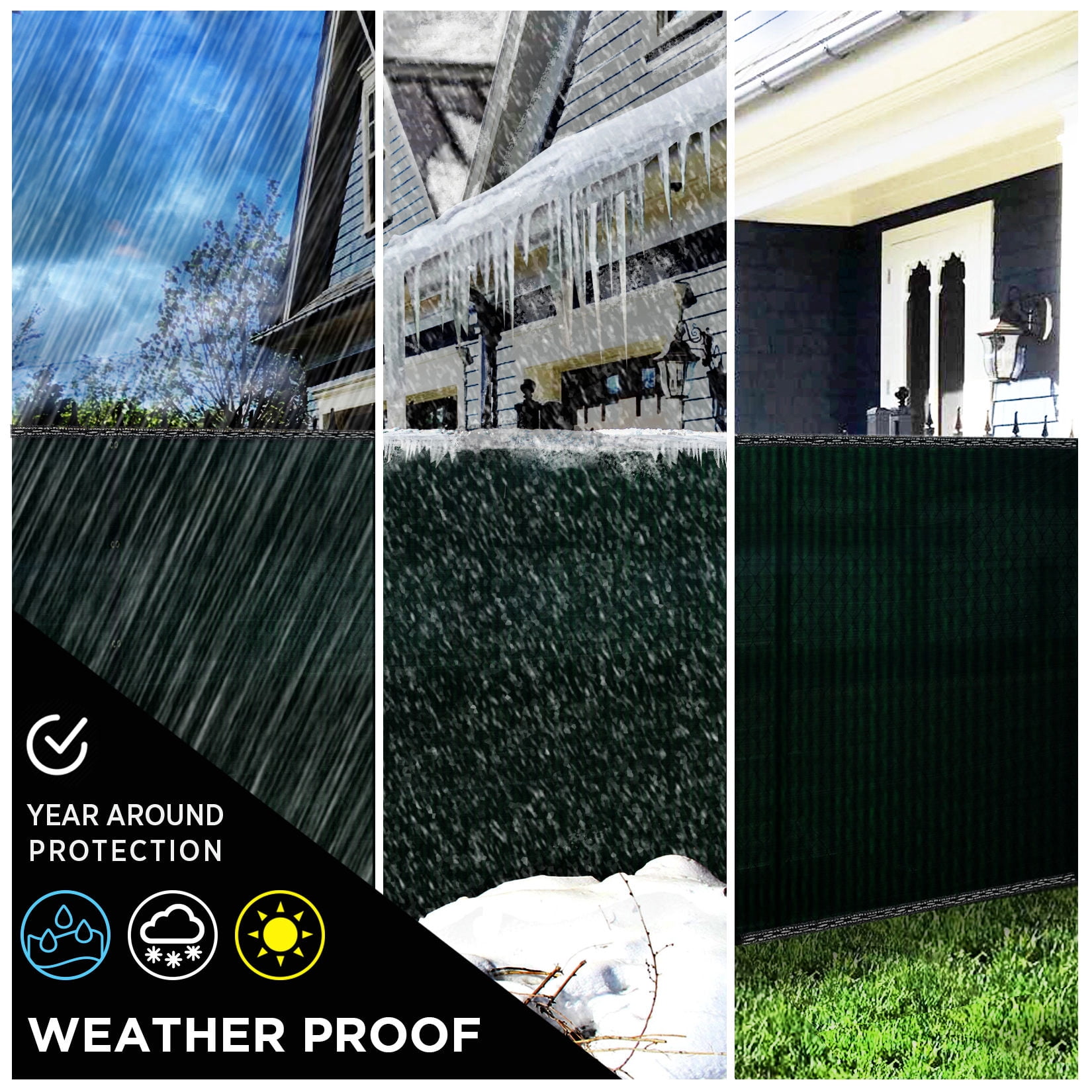 6 ft. x 50 ft. Privacy Screen Fence, Green