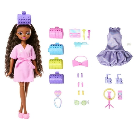 Barbie Dream GET READY WITH BARBIE Barbie “Brooklyn” Fashion Doll with Surprise Accessories and 15+ Looks