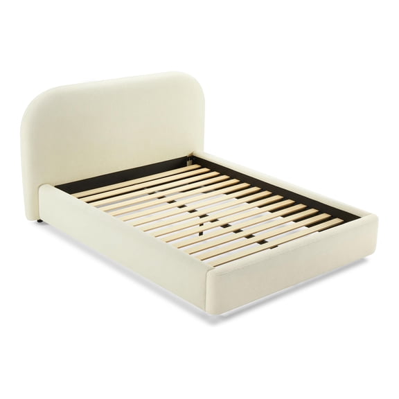 ACME Arden Contemporary Fabric Upholstered Eastern King Bed in Beige