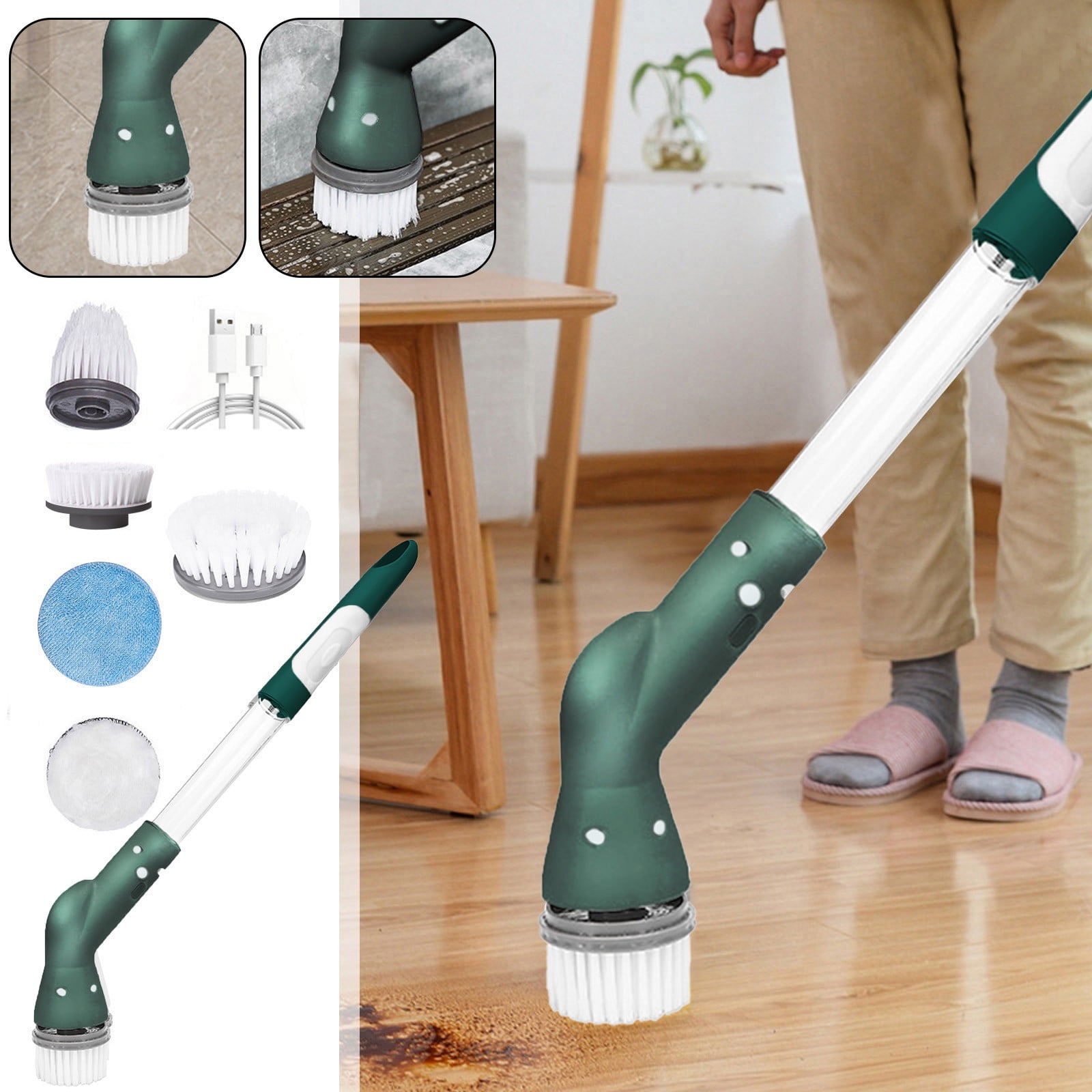 Electric Brush Shower Cleaner Scrubber Cordless Adjustable Handle Spin  Scrubber Bathroom Tile - China Brush and Cleaning Brushes price