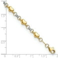 thumbnail image 2 of Primal Gold 14 Karat Two-Tone Diamond-cut Heart 7.5 Inch Bracelet, 2 of 4