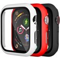 thumbnail image 1 of Compatible with Apple Watch Case 40mm iWatch SE Series 6 5 4 with Screen Protector, Slim Thin Bumper Accessories Full Coverage Defense Edge Hard Cover for Women Men, Black White Red, 3 Pack, 1 of 5