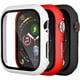thumbnail image 1 of Compatible with Apple Watch Case 44mm iWatch SE Series 6 5 4 with Screen Protector, Slim Guard Thin Bumper Full Coverage Hard Cover Defense Edge for Women Men, Black White Red, 3 Pack, 1 of 5