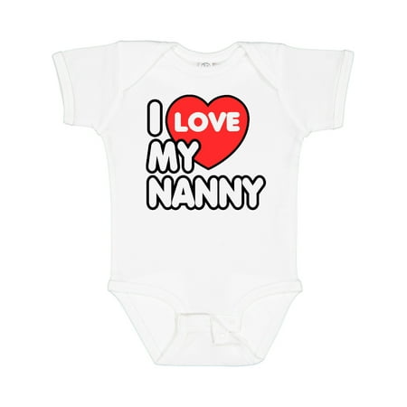 

Inktastic I Love My Nanny Gift Baby Boy or Baby Girl Bodysuit