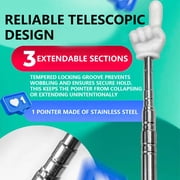 Telescopic Pointer Stick,Retractable Hand Pointer,Presentation Reading Aid,Lightweight Portable Retractable Stretchable Structure,Smooth Pointing Tool for Office Whiteboard Reading,Black