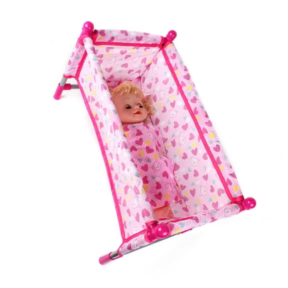 Sturdy Plastic Materials Doll Crib for Most Reborns Dolls with Iron Frame
