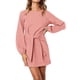 thumbnail image 1 of Vestido PRETTYGARDEN para mujer, manga larga, cuello redondo, color rosa coral, 1 of 6