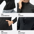 thumbnail image 4 of Generic Veste Active Ajustée pour Femmes avec Col Montant, Manches Longues, Poches Latérales et Fermeture Éclair - Tissu Extensible à Séchage Rapide pour le Yoga, la Course et la Gym - Design Patchwork en Gris Cendré, Taille g, 4 of 6