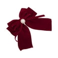 thumbnail image 5 of Unique Bargains 1 Pc Fashion Bow Pearl Ribbon Spring Hair Clips Red, 5 of 5