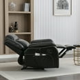 thumbnail image 4 of JURANYAZHU Oversized Manual Recliner, Single Sofa with Heating and Massage Functions Ideal for Bedrooms and Living Rooms Soft PU Fabric, Black, 4 of 6