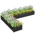 thumbnail image 1 of Outsunny L-Shaped Raised Garden Bed Galvanized Steel Planter Box Black, 1 of 10