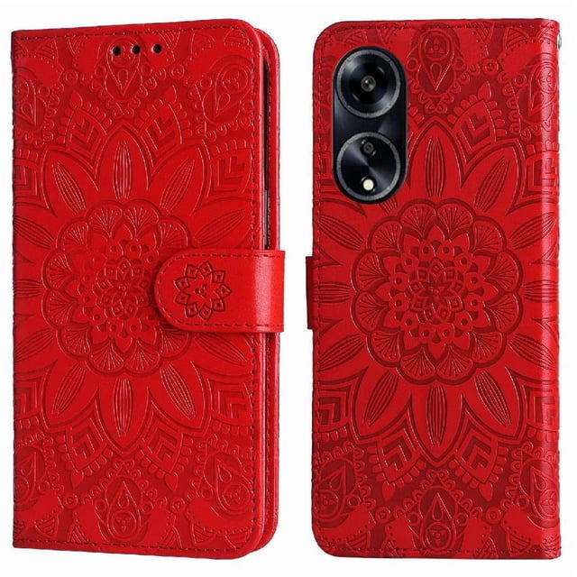 Funda tipo cartera GANGXUN para OPPO A98 , diseño girasol, cuero PU, soporte, cierre magnético, tarjetero