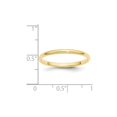 thumbnail image 2 of Bague en Or Jaune 10k Solide Poli Gravable 2mm Demi-Rond Taille 12.5 Bijoux Cadeaux pour Femmes, 2 of 4