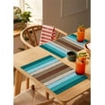 thumbnail image 5 of Placemats Set of 8, Aqua Teal Woven Placemat, Linen Place Mats for Kitchen/Dining Tables, Farmhouse Wood Grain Vintage Brown Striped Washable Table Mats for Party, 5 of 8