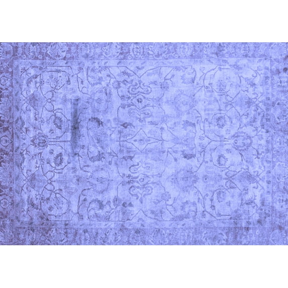 Ahgly Company Machine Washable Indoor Rectangle Oriental Blue Traditional Area Rugs, 2' x 4'