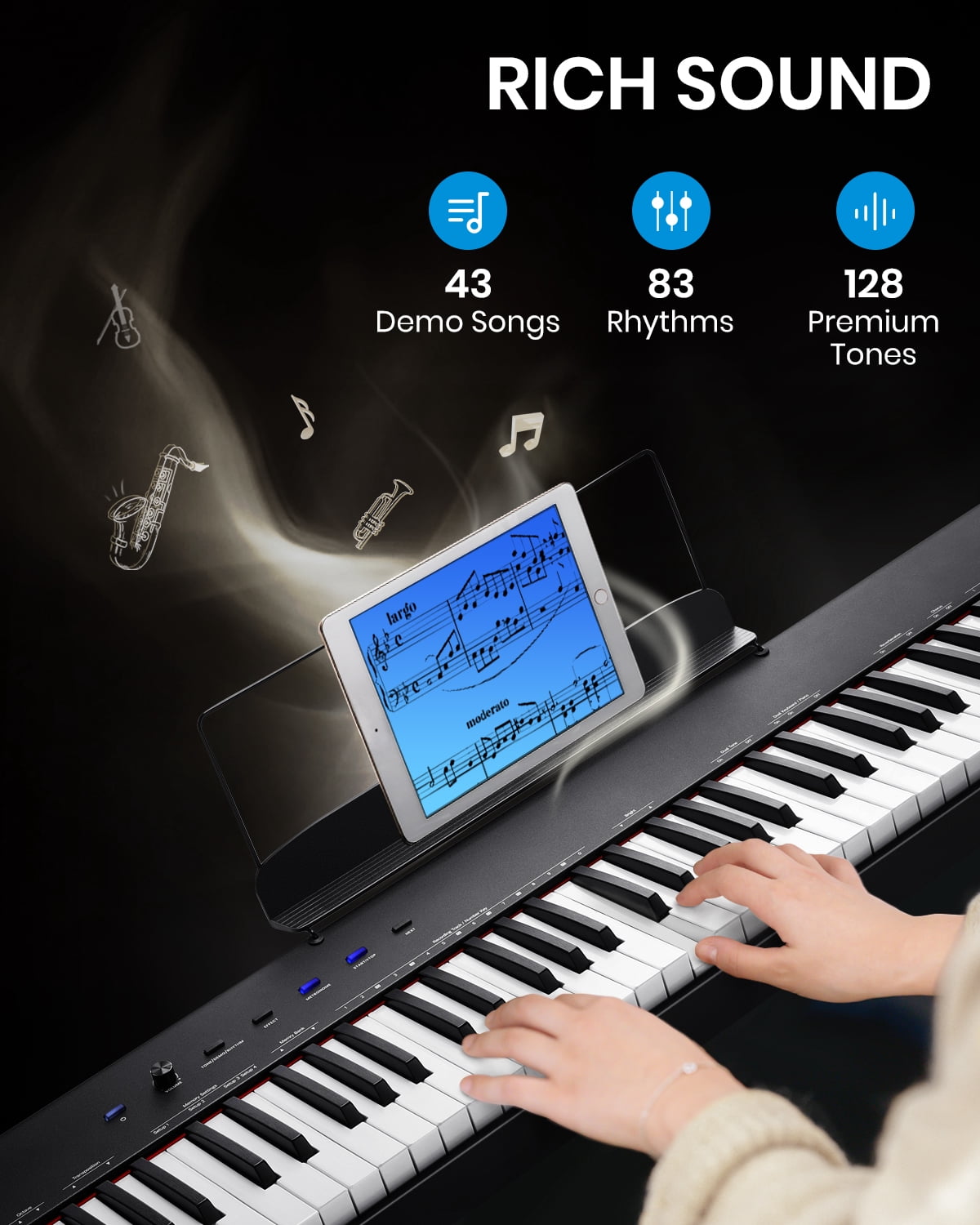 Moukey 88 Key Full-Size Keyboard Piano