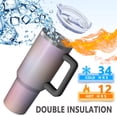 thumbnail image 5 of Modern 40oz Tumbler– Stainless Steel Insulated Tumbler with Handle and Straw, Large Capacity Travel Cup for Hot & Cold Drinks, 5 of 7