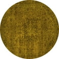 thumbnail image 1 of Ahgly Company Indoor Round Persian Yellow Bohemian Area Rugs, 7' Round, 1 of 4