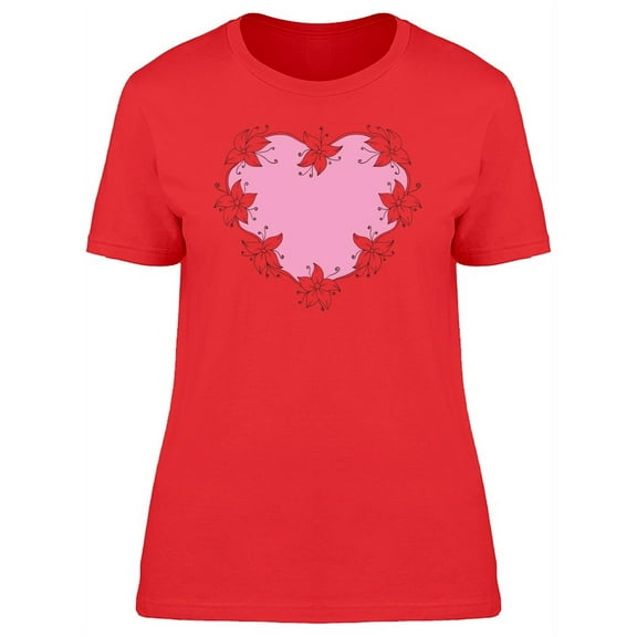 Flowers In Shape Of Heart T-Shirt Women -Image by Shutterstock, Female x-Large
