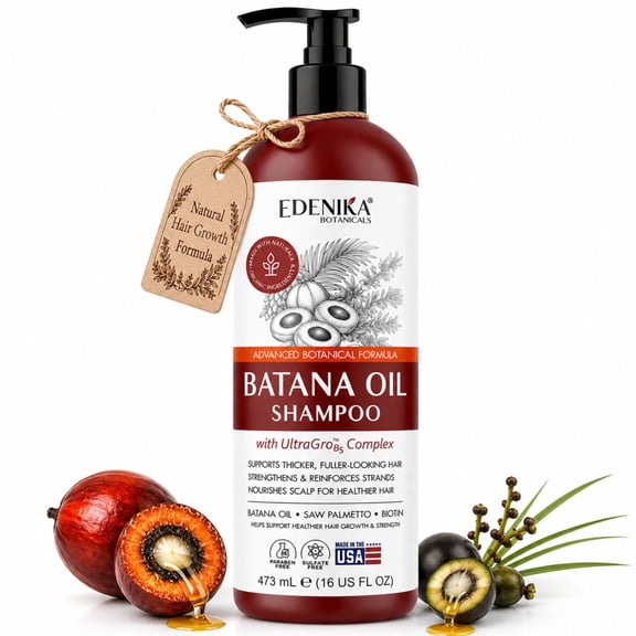 Edenika Botanicals Batana Oil Shampoo with Biotin, Sulfate-Free, 16 fl oz
