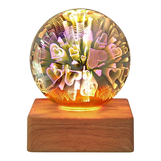 Dvkptbk Night Light Lamp Desk Colorful Glass Lampshade Gift Spring Decor Valentines Day Decor