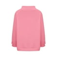 thumbnail image 5 of DeHolifer Women's Sweatshirts Long Sleeve Half Turtleneck Button Heart Print Sweatshirts Loose Casual Fashion Blouse Tops Pink L, 5 of 5
