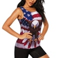 thumbnail image 2 of Gukieu USA Eagle with Spread Wings Print Women's Quick-drying Fitness Vest, Round Neck Sleeveless Fitness T-shirt, Suitable for Yoga, Sports-XX-Large, 2 of 7
