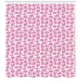 thumbnail image 3 of Pink and White Shower Curtain, Moire Outline Design Lobbed-Looking Striped Pinkish Palmate Leaves, Fabric Bathroom Set with Hooks, 69W X 70L Inches, Pale Pink and White, by Ambesonne, 3 of 3