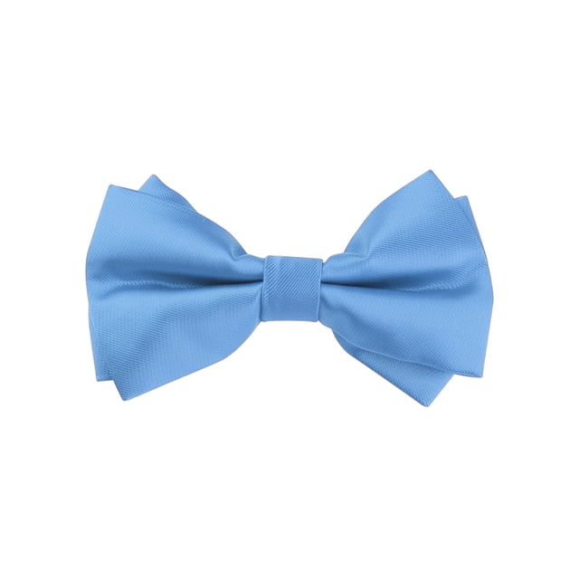 CORBATA DE LAZO PREATADA PARA HOMBRES INSPIRADA EN EL DÍA DEL PADRE, DE DOBLE CAPA, AJUSTABLE, COLOR SÓLIDO AZUL CIELO