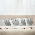 thumbnail image 7 of Ambesonne Indie Throw Pillow Cover 4 Pack, Doodle Bear with Beard, 24", Black White, 7 of 7