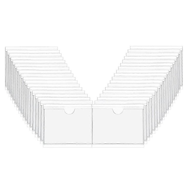 36Pcs Self-Adhesive Label Card Holder Index Pockets Holder 6X8.5cm Clear Plastic Card Holder Adhesive Label Holder