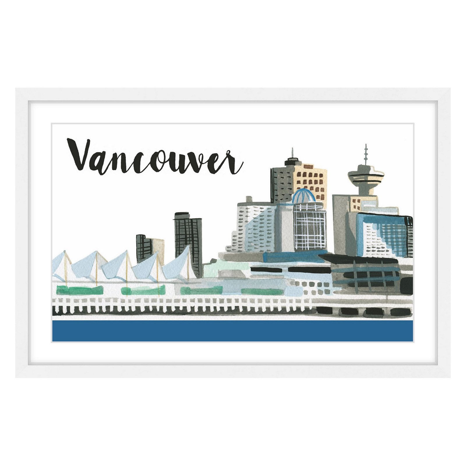 Marmont Hill "Vancouver Skyline" by Molly Rosner Framed Painting Print