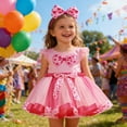 thumbnail image 2 of XAOFW Girl Skirt Valentine Tutu With Heart Print Bowknot Party Layered Toddler Kids Comfortable Stylish Outdoor Activities Skirts, 2 of 4