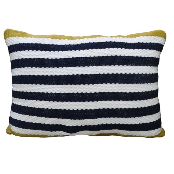 Striped Blue Decorative Outdoor Pillow 14"x20"