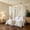 White, variant on 2 Panels Lace Canopy Bed Scarf for Full/Queen Metal Bed Frame,Wood Frame Bed, Luxury Sheer Bed Canopy Scarf Drapes, Four Post Bed Canopy Drapes, Canopy Bed Curtains