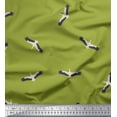 thumbnail image 1 of Soimoi Green Heavy Canvas Fabric Flying Stork Bird Print Fabric by the Yard 58 Inch Wide, 1 of 5