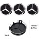 thumbnail image 2 of 4 tapas centrales de rueda para Mercedes Benz, 2.953 in/2,95 pulgadas ABS tapacubos de rueda de coche cubierta de cubo (negro), 2 of 3