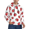 thumbnail image 2 of Sikiie Hand Drawn Strawberry Men's Hoodie, Essentials Hoodie, Sweatshirt, Pullover Hooded Sweatshirt for Men-Medium, 2 of 7