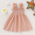 thumbnail image 2 of Fesfesfes Toddler Kids Dress Baby Girls Cute Solid Color Breathable Ruffles Elastic Band Suspenders Dress Skirt, 2 of 6